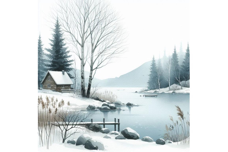 a-bundle-of-minimalist-winter-lakeside-landsc