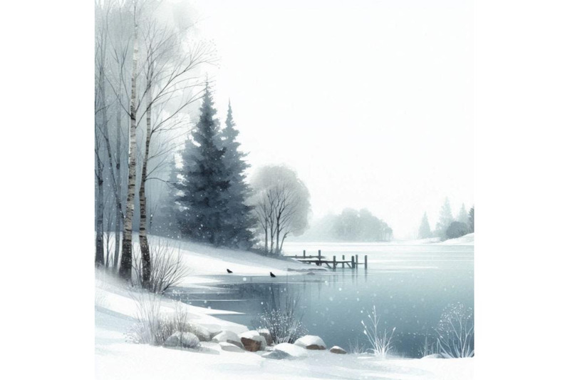 a-bundle-of-minimalist-winter-lakeside-landsc