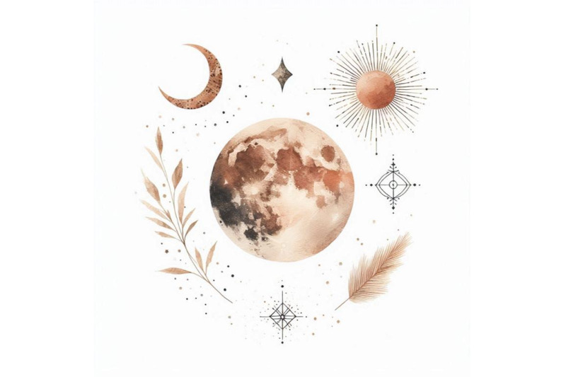 a-bundle-of-abstract-sun-moon-print-boho-mi