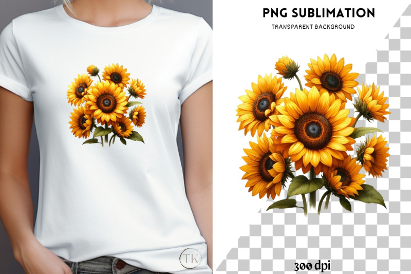 sunflower-floral-sublimation-design-for-planner-sticker-printable-art