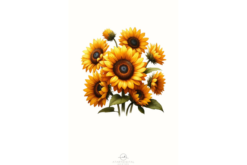 sunflower-floral-sublimation-design-for-planner-sticker-printable-art