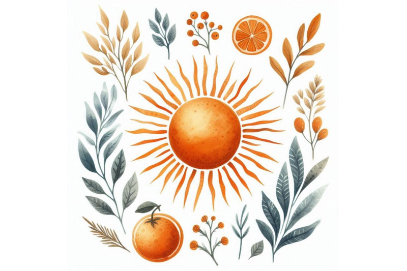 a-bundle-of-orange-sun-print-boho-minimalis