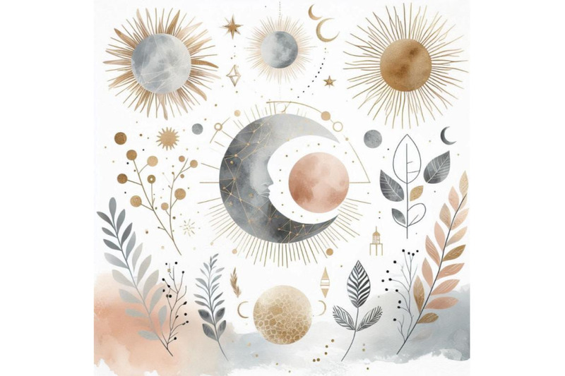 a-bundle-of-abstract-sun-moon-print-boho-mi