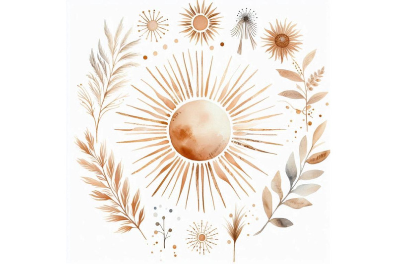 a-bundle-of-abstract-sun-print-boho-minimal