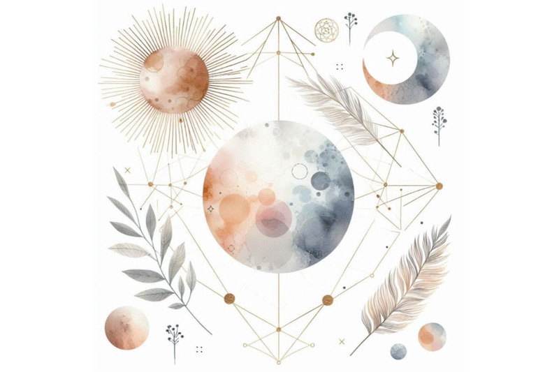 a-bundle-of-abstract-sun-moon-print-boho-mi