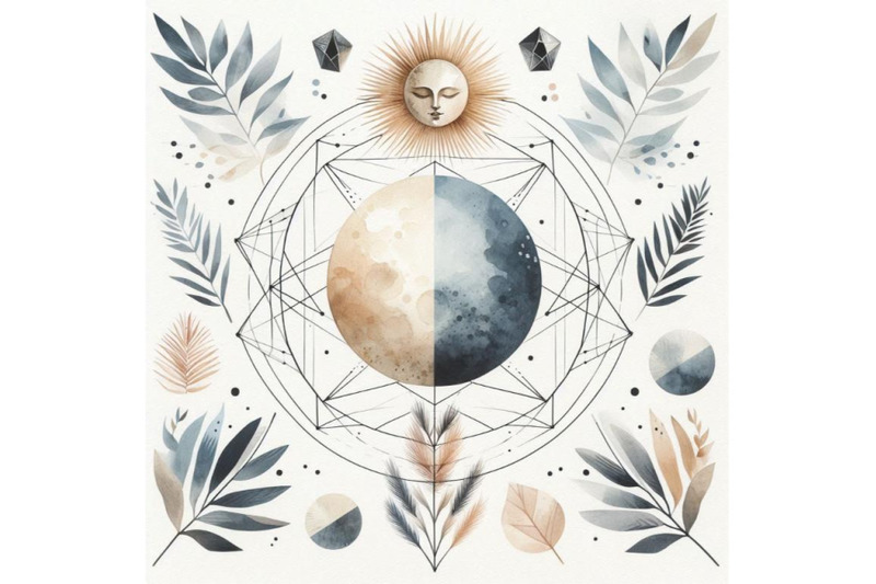 a-bundle-of-abstract-sun-moon-print-boho-mi