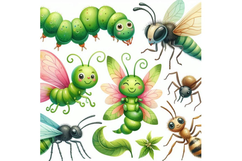 a-bundle-of-cute-cartoon-insects-funny-cate