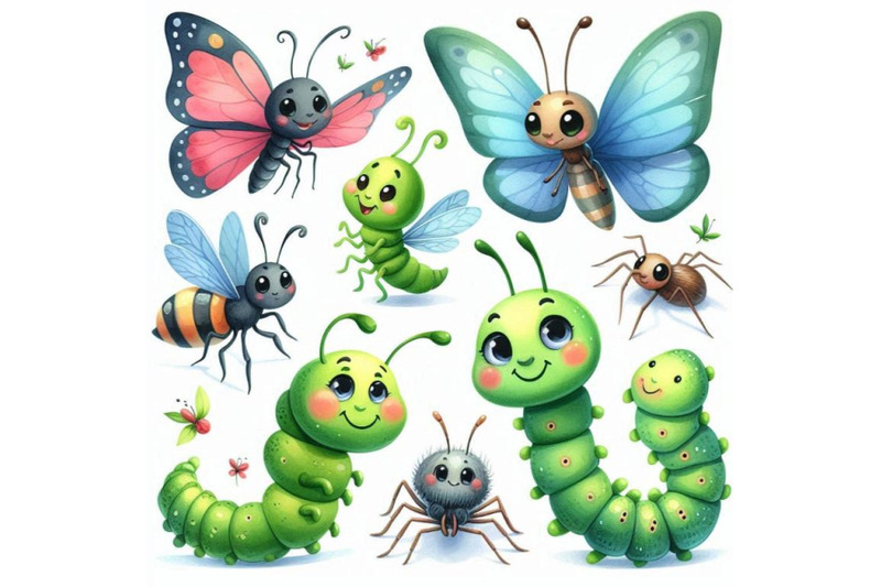 a-bundle-of-cute-cartoon-insects-funny-cate