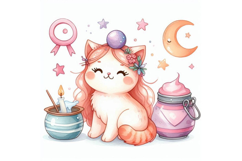 a-bundle-of-vector-cute-cartoon-zodiac-cat