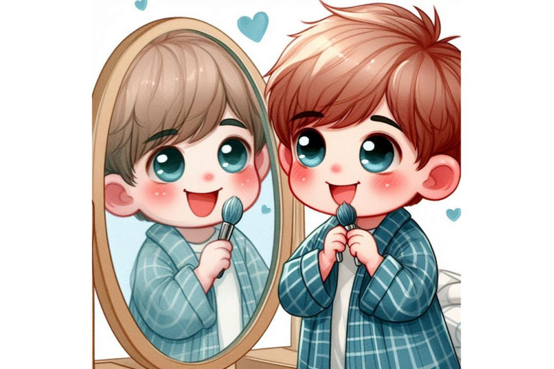 a-bundle-of-happy-cute-kid-boy-use-mirror-in