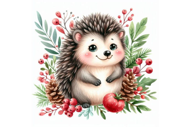 a-bundle-of-cute-watercolor-cartoon-hedgeh