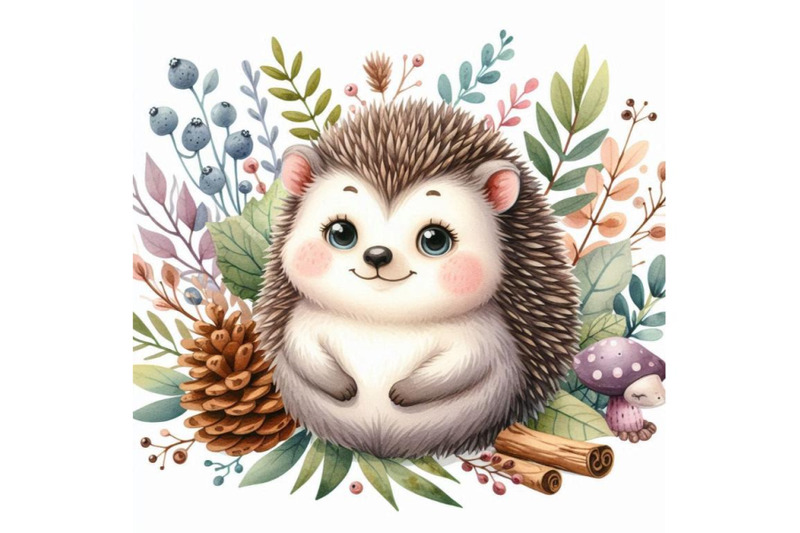 a-bundle-of-cute-watercolor-cartoon-hedgeh