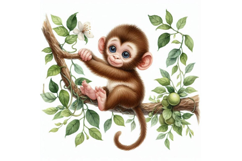 a-bundle-of-cute-baby-monkey-hanging-on-tr