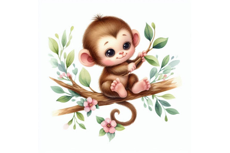 a-bundle-of-cute-baby-monkey-hanging-on-tr