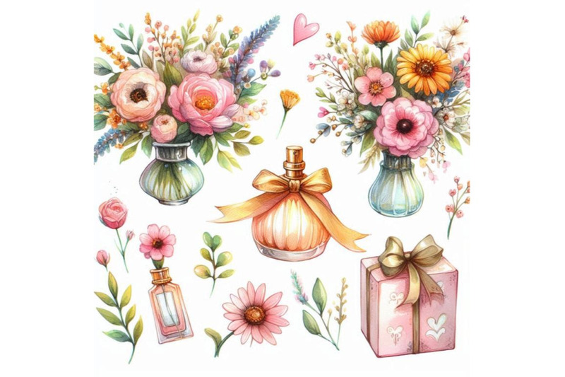 a-bundle-of-hand-drawn-cute-set-with-flowers