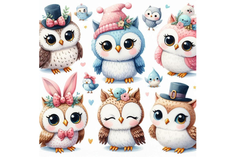 a-bundle-of-cute-cartoon-owls