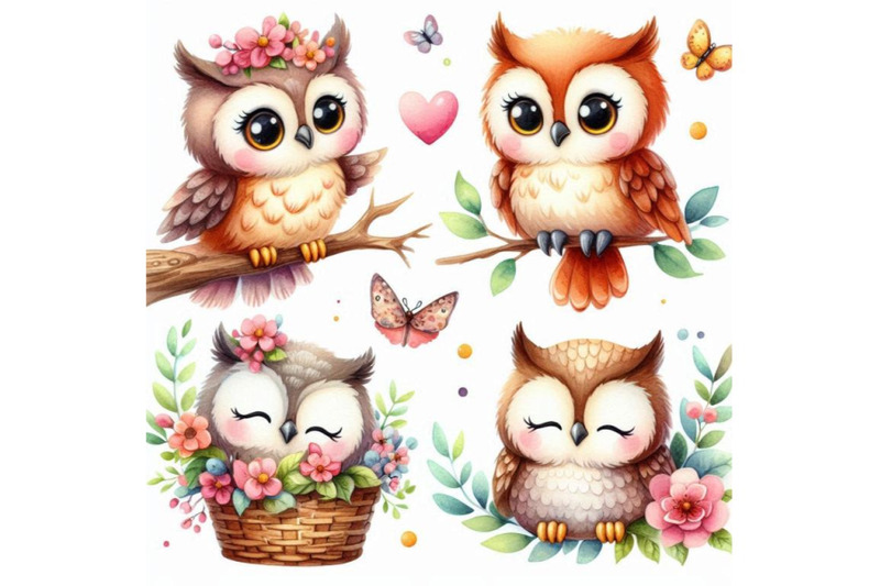 a-bundle-of-cute-cartoon-owls