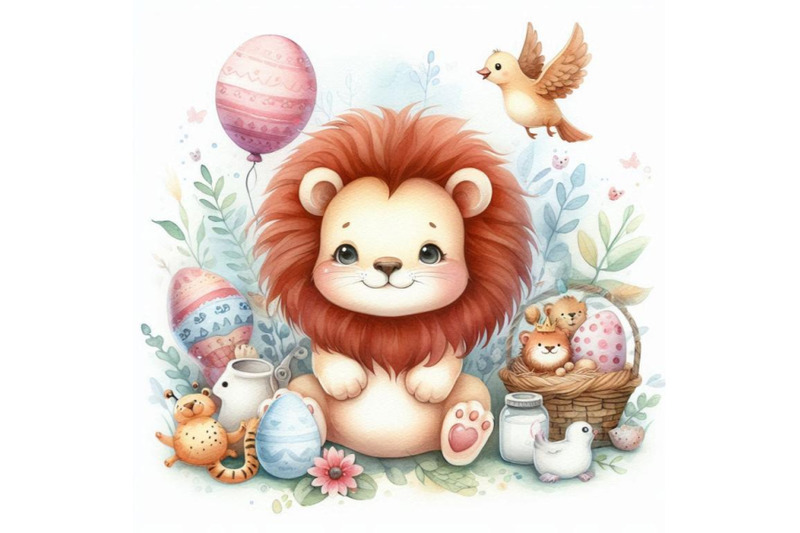 a-bundle-of-cute-lion-cartoon