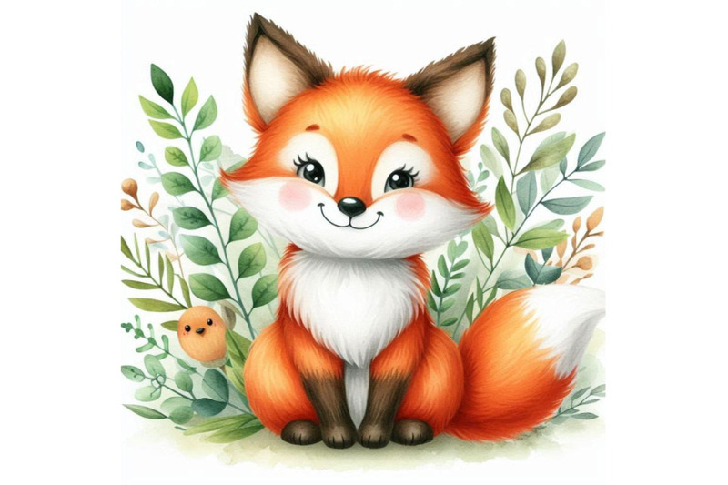 a-bundle-of-cute-watercolor-cartoon-fox-fore