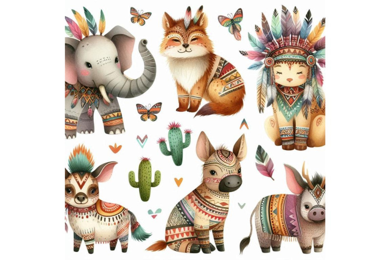 a-bundle-of-cute-tribal-animals