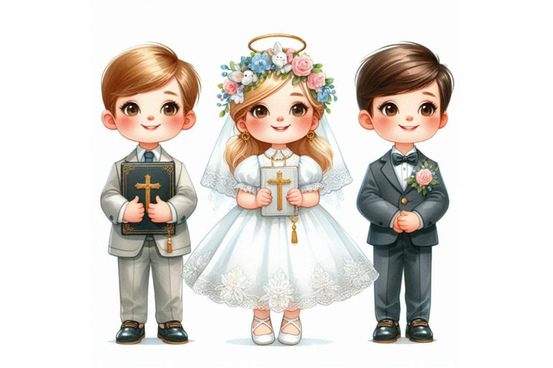 a-bundle-of-first-communion-for-kids-vector