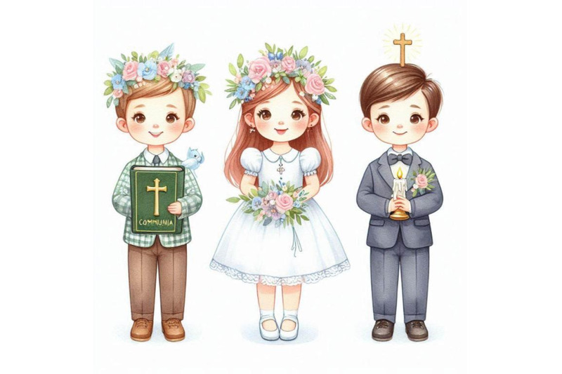 a-bundle-of-first-communion-for-kids-vector