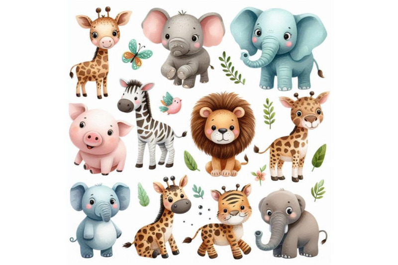 a-bundle-of-cute-safari-animals-collection