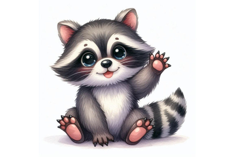 a-bundle-of-cute-raccoon-cartoon-waving-ha