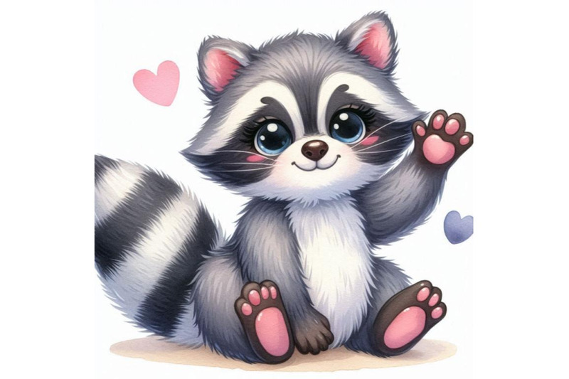 a-bundle-of-cute-raccoon-cartoon-waving-ha