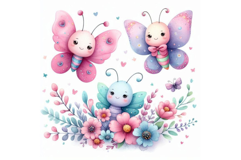 a-bundle-of-cute-cartoon-butterflies