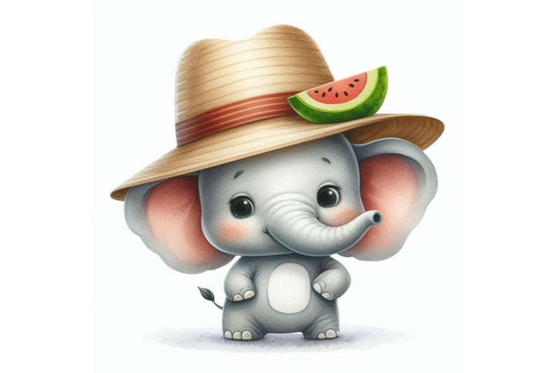 a-bundle-of-cute-elephant-in-panama-hat-isol