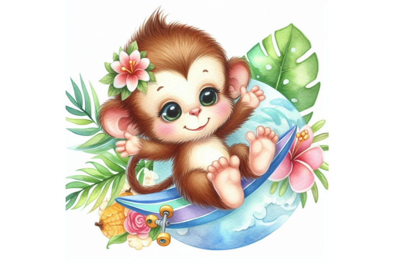 a-bundle-of-cute-monkey-cartoon