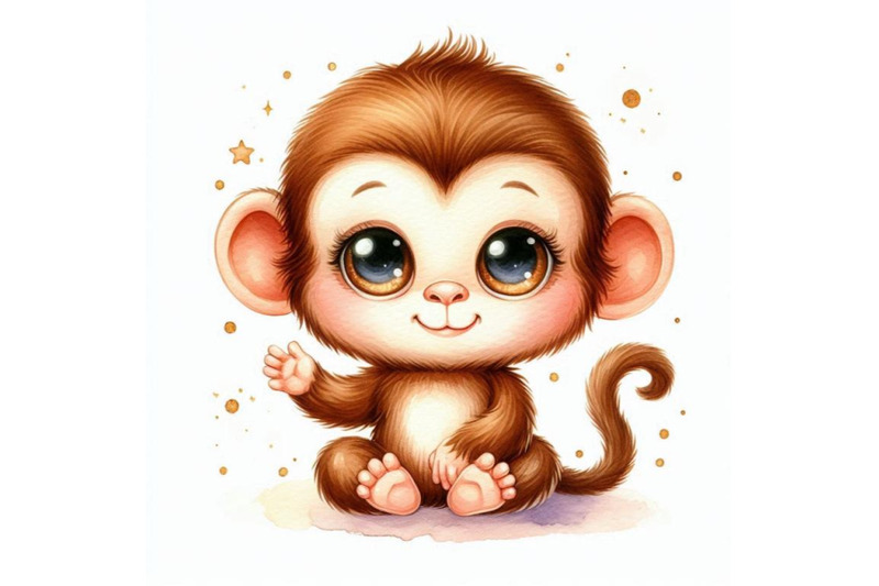 a-bundle-of-cute-monkey-cartoon