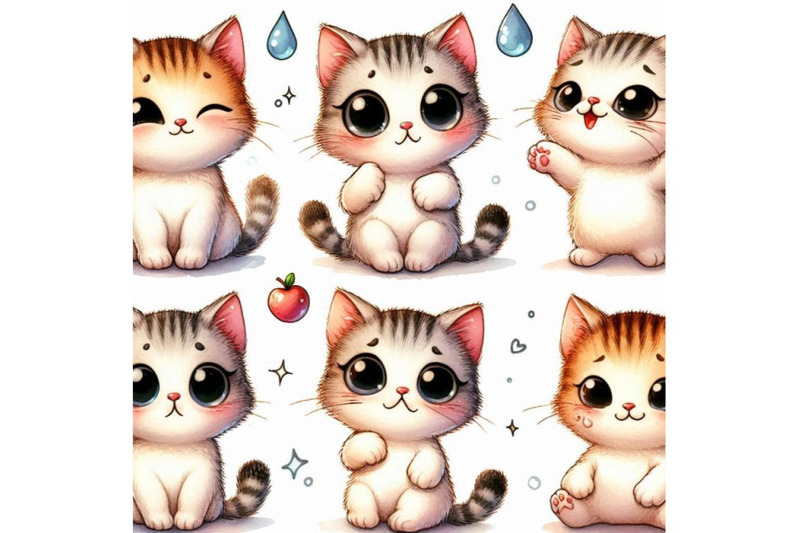 a-bundle-of-cute-cat-character-with-different