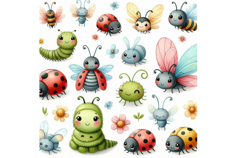 a-bundle-of-large-vector-cute-cartoon-bugs