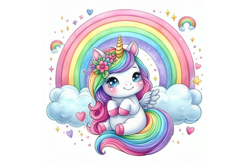 a-bundle-of-cute-cartoon-vector-unicorn-wit