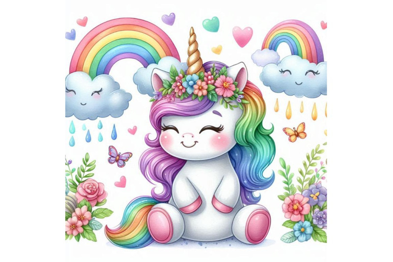 a-bundle-of-cute-cartoon-vector-unicorn-wit