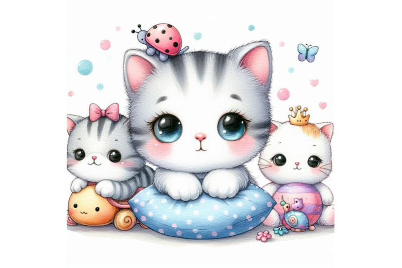 a-bundle-of-cute-baby-cats-cartoon-hand-dra