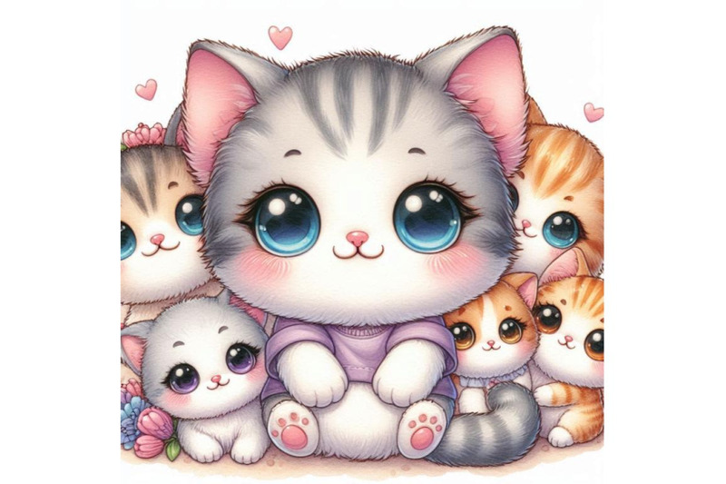 a-bundle-of-cute-baby-cats-cartoon-hand-dra