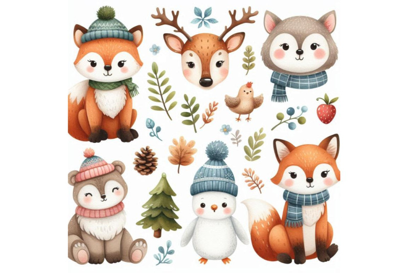 a-bundle-of-cute-woodland-forest-animal-ve