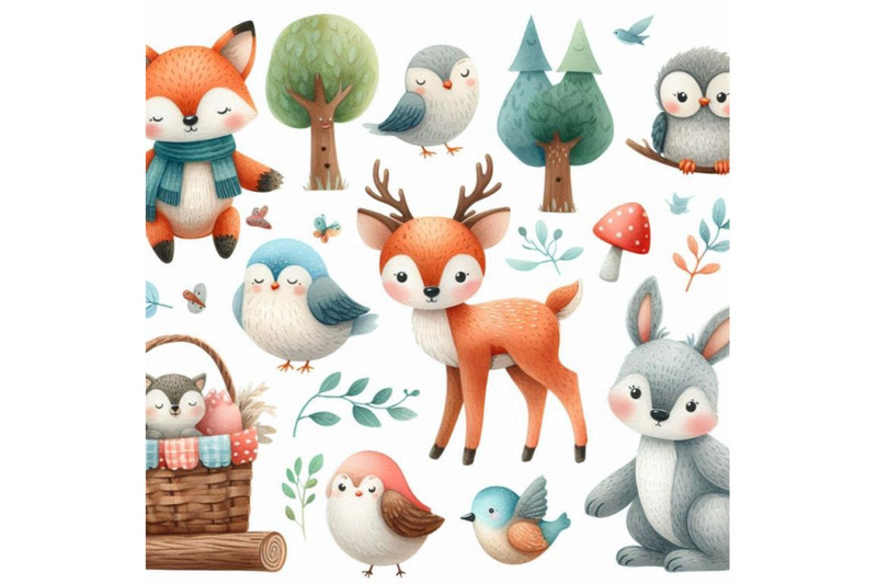 a-bundle-of-cute-woodland-forest-animal-ve