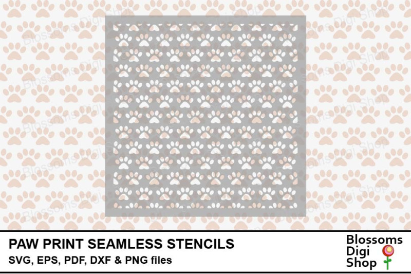 paw-print-seamless-stencils-svg-eps-pdf-dxf-and-png-files