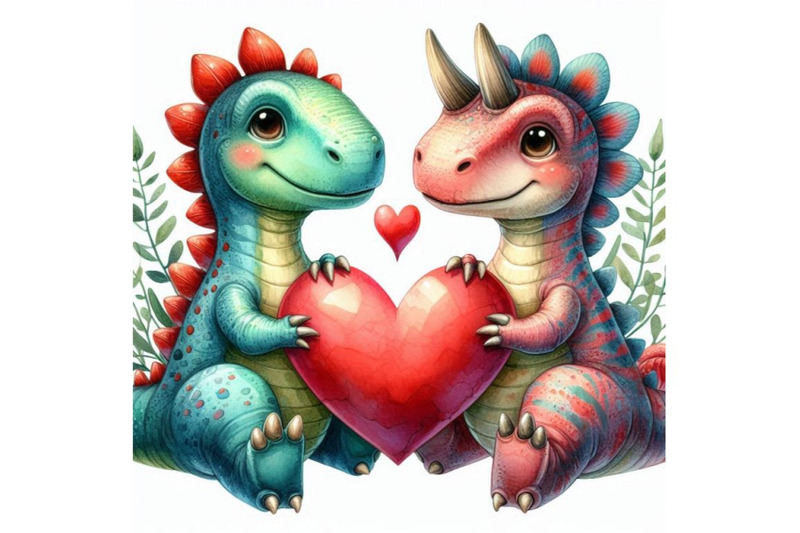 01-two-lover-dinosaur-with-red-heart