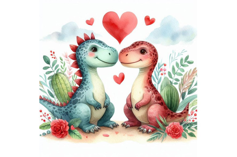 01-two-lover-dinosaur-with-red-heart