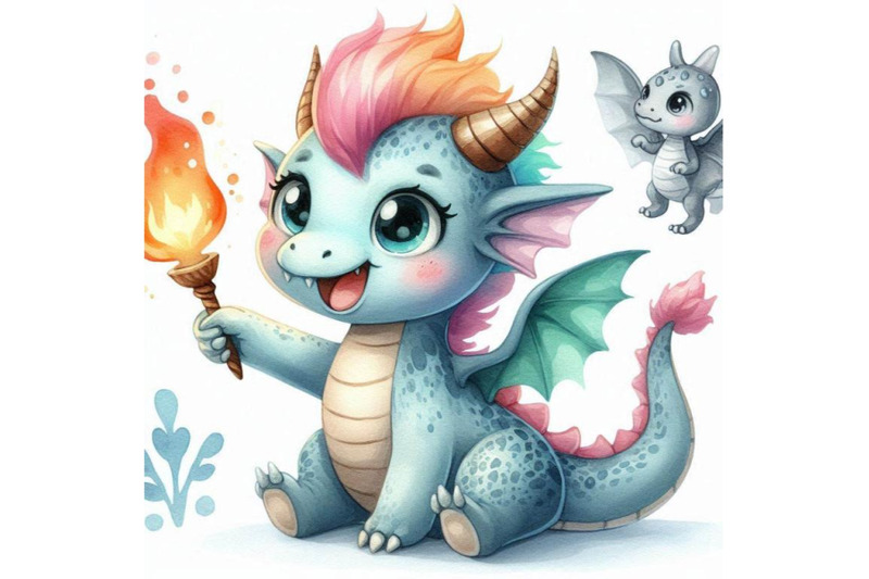 a-bundle-of-cute-cartoon-dragon