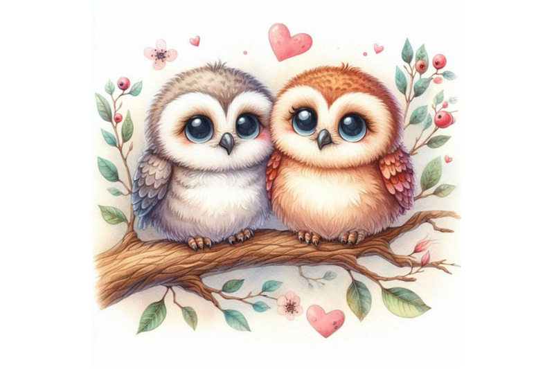 02-a-cute-couple-owls-on-the-tree