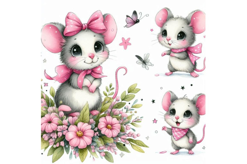 02-cartoon-pink-little-mouse