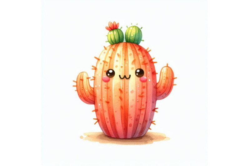 02-watercolor-illustration-cactus-cartoon-orange