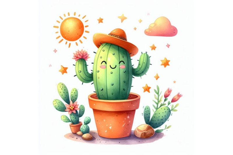 02-watercolor-illustration-cactus-cartoon-orange