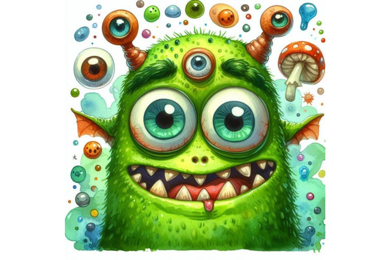 03-a-green-cartoonish-monster-face